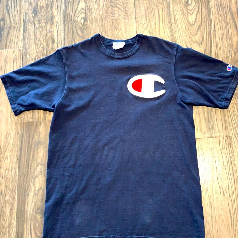Champion Embroidered Navy Blue T-shirt